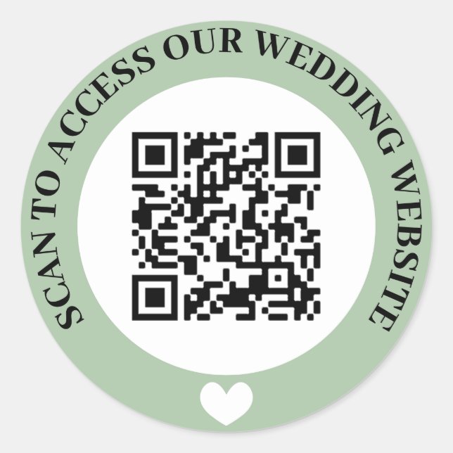 Sticker Rond Analyse verte pour accéder au site Mariage Code QR (Devant)