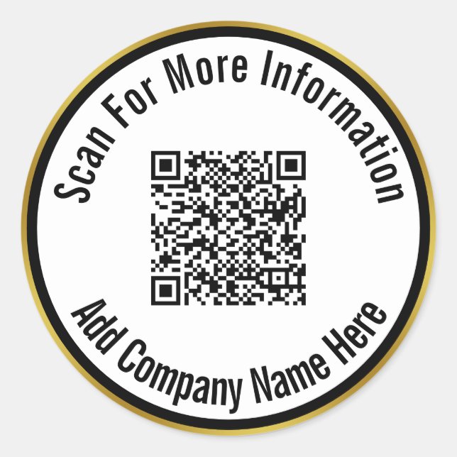 Sticker Rond Analyser le code QR pour plus d'informations Black (Devant)