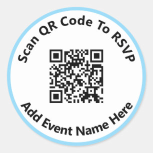 Sticker Rond Analyser le code QR vers RSVP Nom de l'événement B