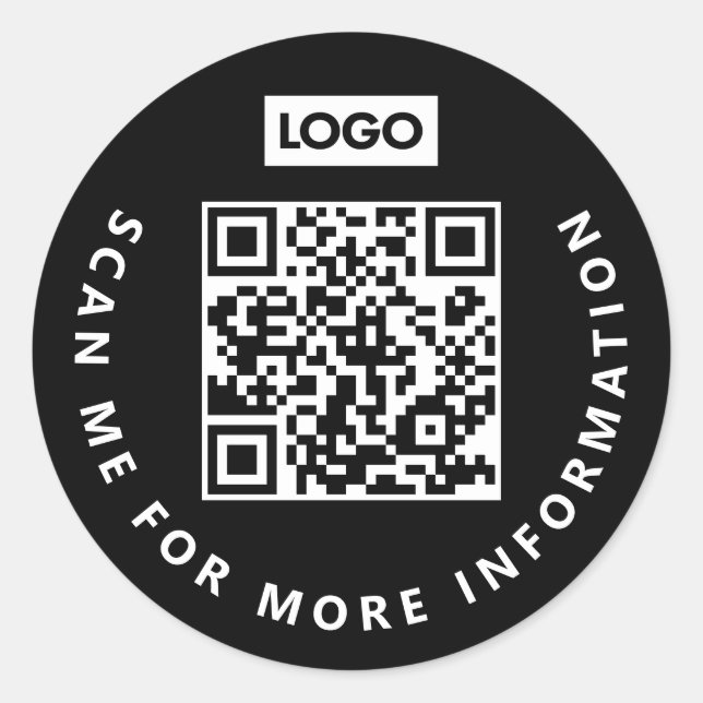 Sticker Rond Analyser mon logo Business QR Code Scannable (Devant)