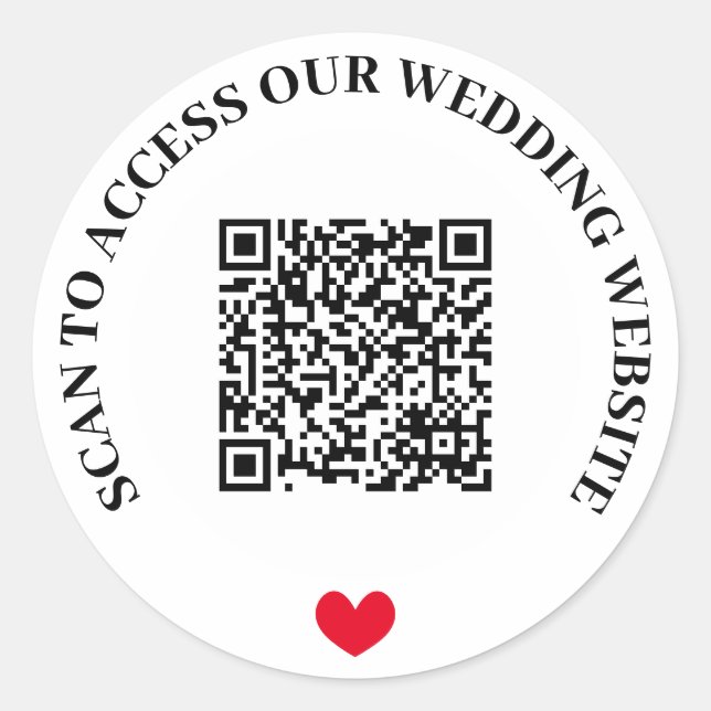 Sticker Rond Analyser pour accéder au site Mariage Code QR de R (Devant)
