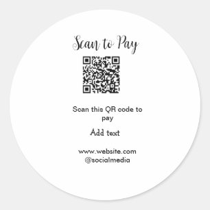 Sticker Rond Analyser pour payer scanner code QR ajouter des dé
