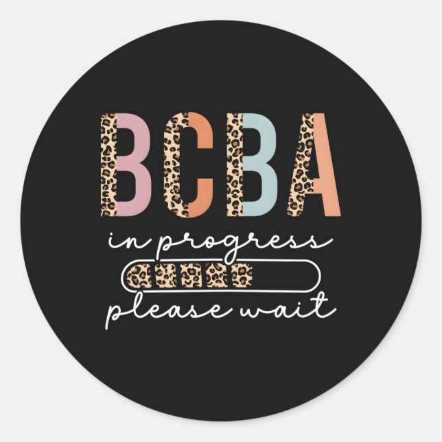 Sticker Rond Analyste De Comportement Leopard Bcba En Cours De  (Devant)
