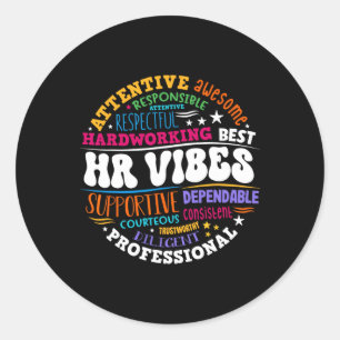 Sticker Rond Analyste des vibrations des ressources humaines, a