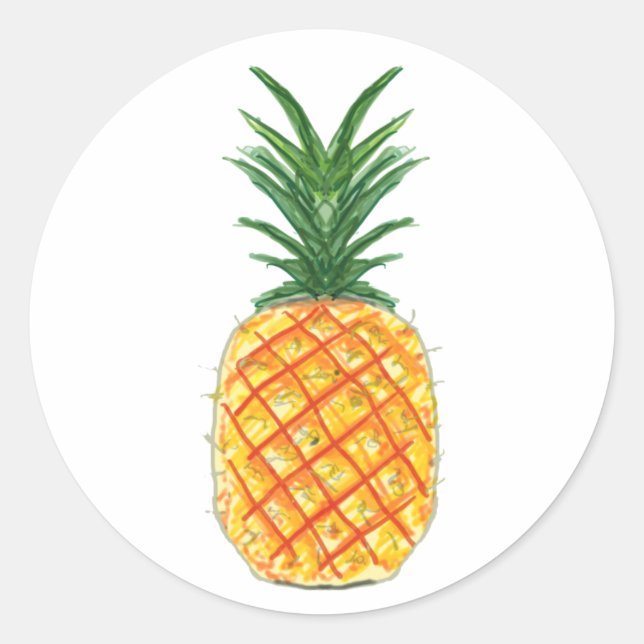 Sticker Rond Ananas (Devant)