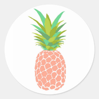Sticker Rond Ananas +Blanc