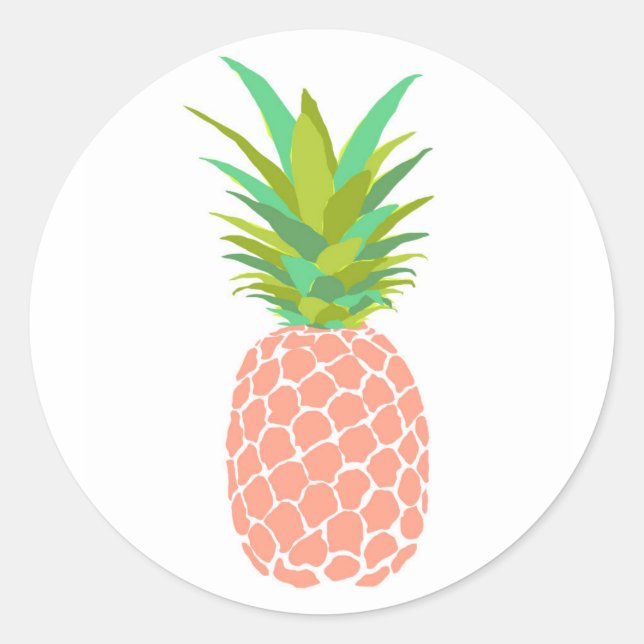 Sticker Rond Ananas +Blanc (Devant)