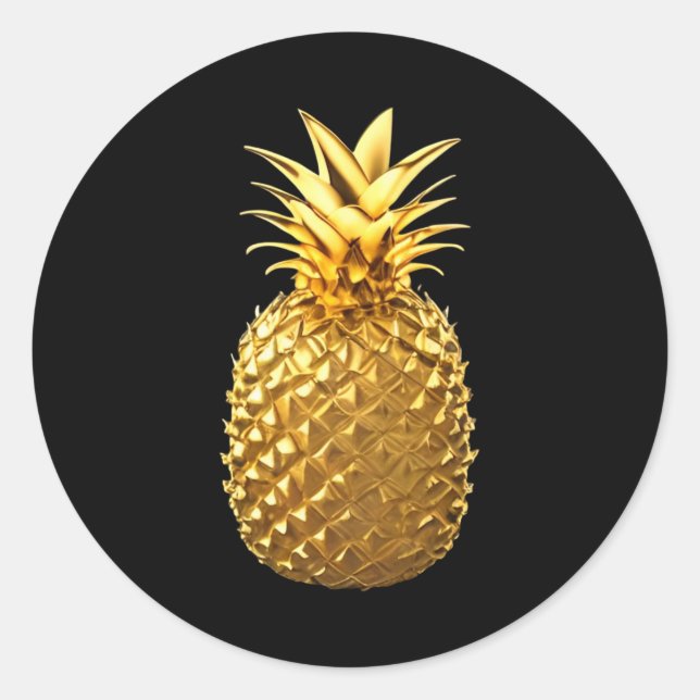 Sticker Rond Ananas d'or (Devant)