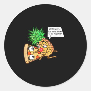 Sticker Rond Ananas Drôle Sur Pizza