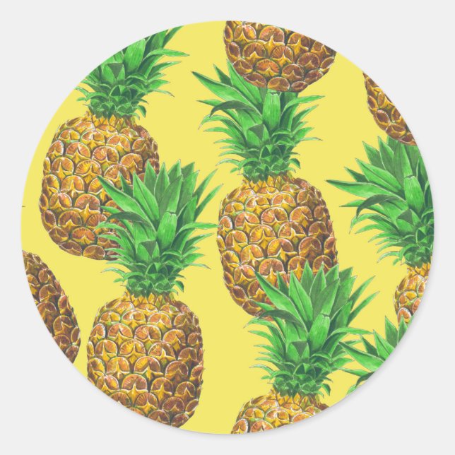 Sticker Rond Ananas ensoleillés (Devant)