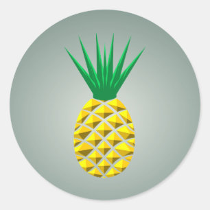 Sticker Rond Ananas géométrique moderne
