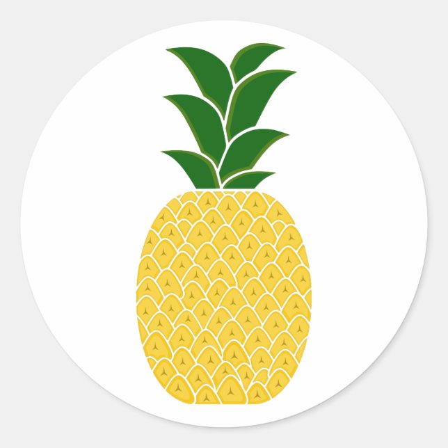 Sticker Rond Ananas jaune (Devant)
