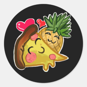 Sticker Rond Ananas Pizza Love