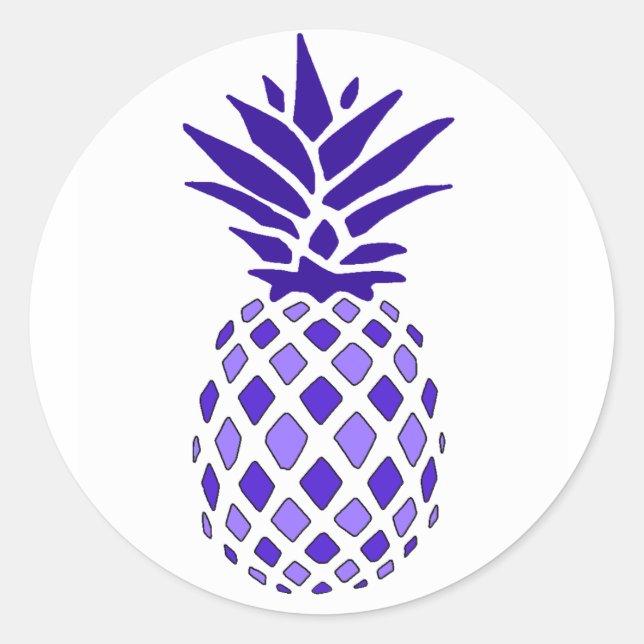 Sticker Rond Ananas pourpre (Devant)