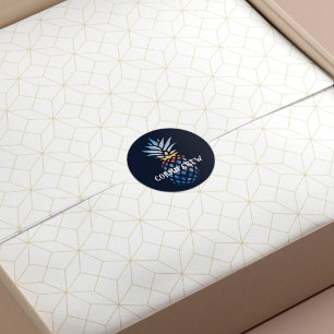 Sticker Rond Ananas Tropical Personnalisé