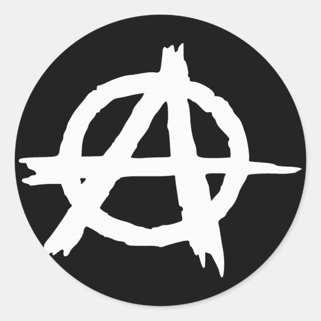 Sticker Rond Anarchie noire (Devant)