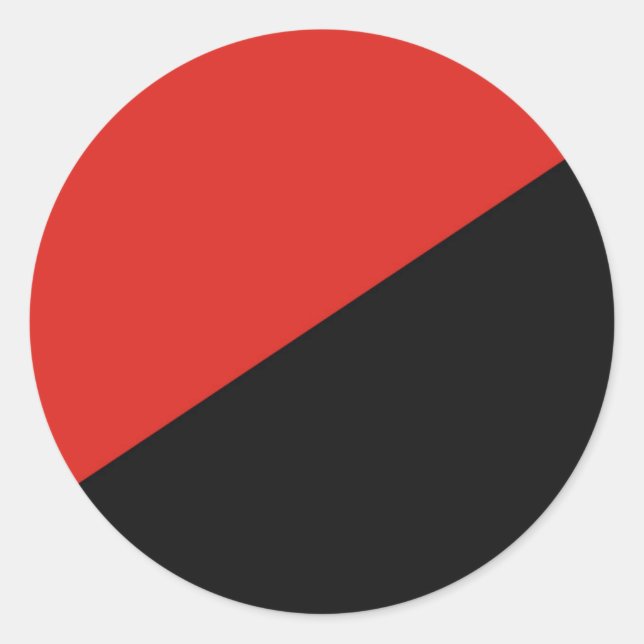 Sticker Rond anarchy flag symbol punk communism socialism red b (Devant)