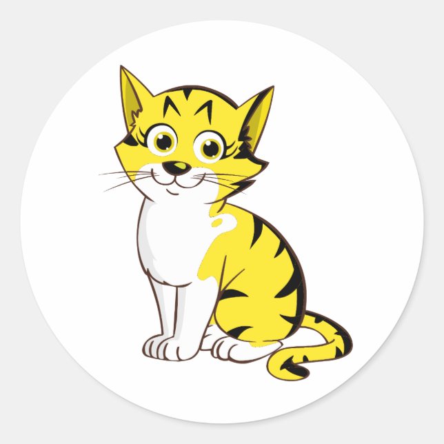 Sticker Rond Anarkitty - Chat noir et jaune (Devant)