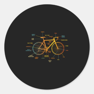 Sticker Rond Anatomie d'un vélo - pièces de vélo
