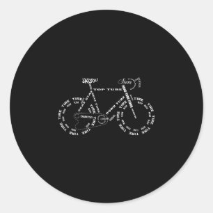 Sticker Rond Anatomie d'un vélo - pièces de vélo drôles de cycl
