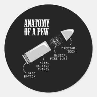 Sticker Rond Anatomie D'Une Arme À Pew Gun À L'Épreuve De La Ba