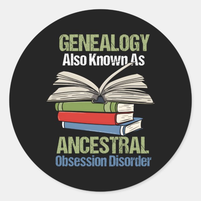 Sticker Rond Ancêtre De Généalogie Pour Les Étudiants Généalogi (Devant)