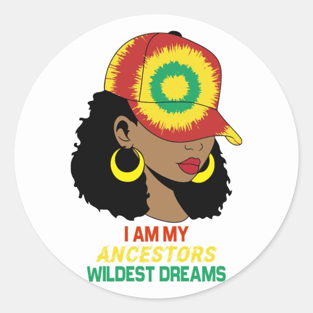 Sticker Rond Ancêtres Rêves les plus sauvages Mois de l'histoir (Devant)