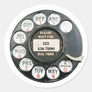 Sticker Rond Ancien numéro de téléphone du Rotary, modifier le