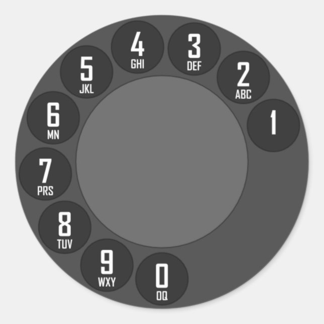 Sticker Rond Ancien téléphone mode (Devant)