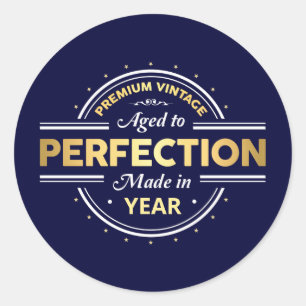 Sticker Rond Ancienne année de naissance de la perfection