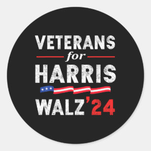 Sticker Rond Anciens Combattants Pour Harris Waltz Élection 202
