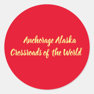 Sticker Rond Ancrage Alaska Crossroads of the World