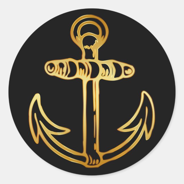 STICKER ROND ANCRE GOLD SHIPS (Devant)