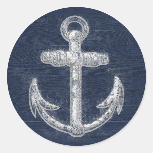 Sticker Rond Ancre marine vintage (Devant)