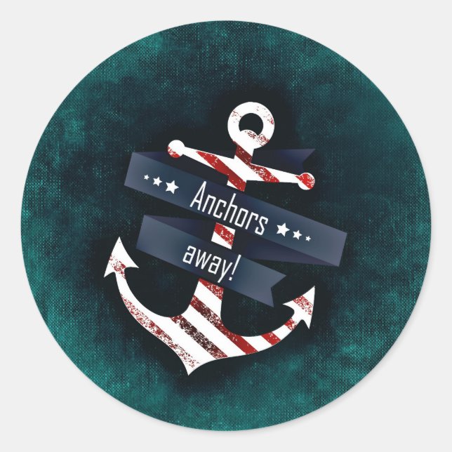 Sticker Rond Ancre nautique (Devant)