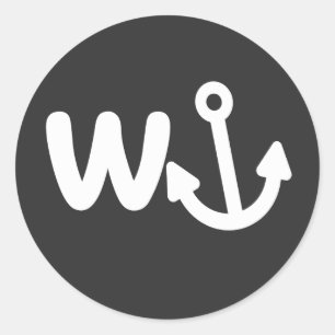 Sticker Rond ancre wanker w