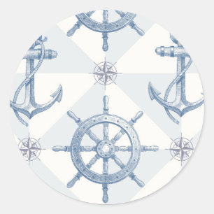 Sticker Rond Ancres et Motif de roue de navire