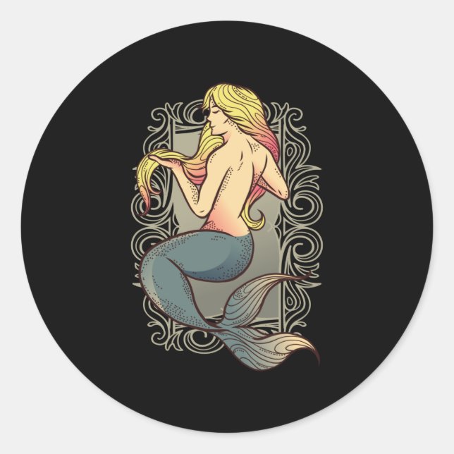 STICKER ROND ANDERSEN PETITE MERMAID NOUVEAU (Devant)