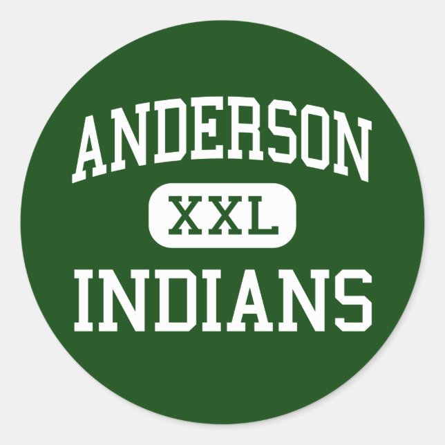 Sticker Rond Anderson - Indiens - High - Anderson Indiana (Devant)