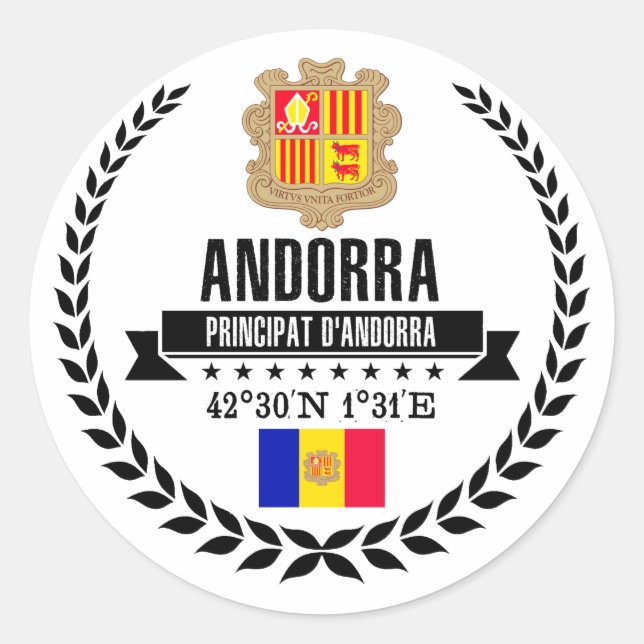 Sticker Rond Andorre (Devant)