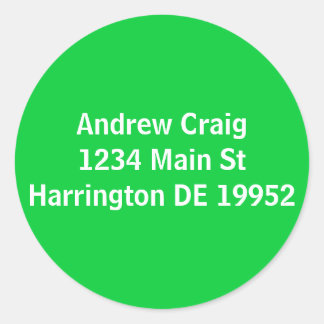Sticker Rond Andrew Craig1234 Main StHarrington DE 19952