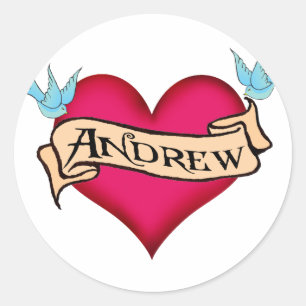 Sticker Rond Andrew - T-shirts et cadeaux faits sur commande de