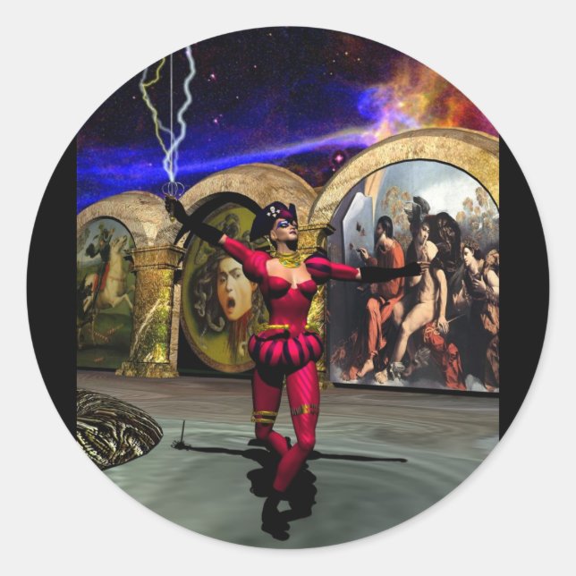 Sticker Rond ANDROID BALLET, Science-fiction (Devant)