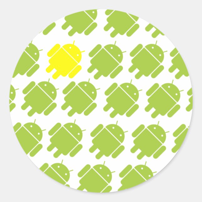 Sticker Rond Android Jaune volant (Devant)