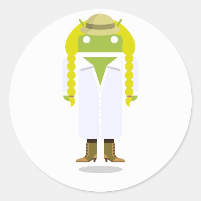 Sticker Rond Android personnalisé (Devant)