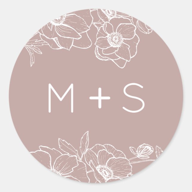 Sticker Rond Anemone Bouquet Mariage (Devant)