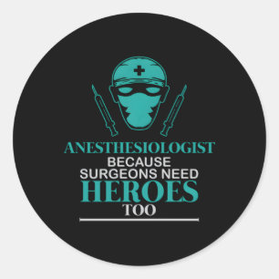 Sticker Rond Anesthésie Assistant Anesthésie Docteur chirurgien