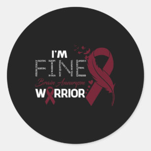 Sticker Rond Aneurysm Guerrier Je suis une belle plume