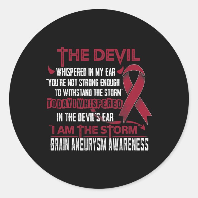 Sticker Rond Aneurysme Sensibilisation Je Suis Le Diable De La  (Devant)