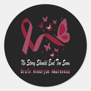Sticker Rond Aneurysme Sensibilisation Papillon Bourgogne Ruban